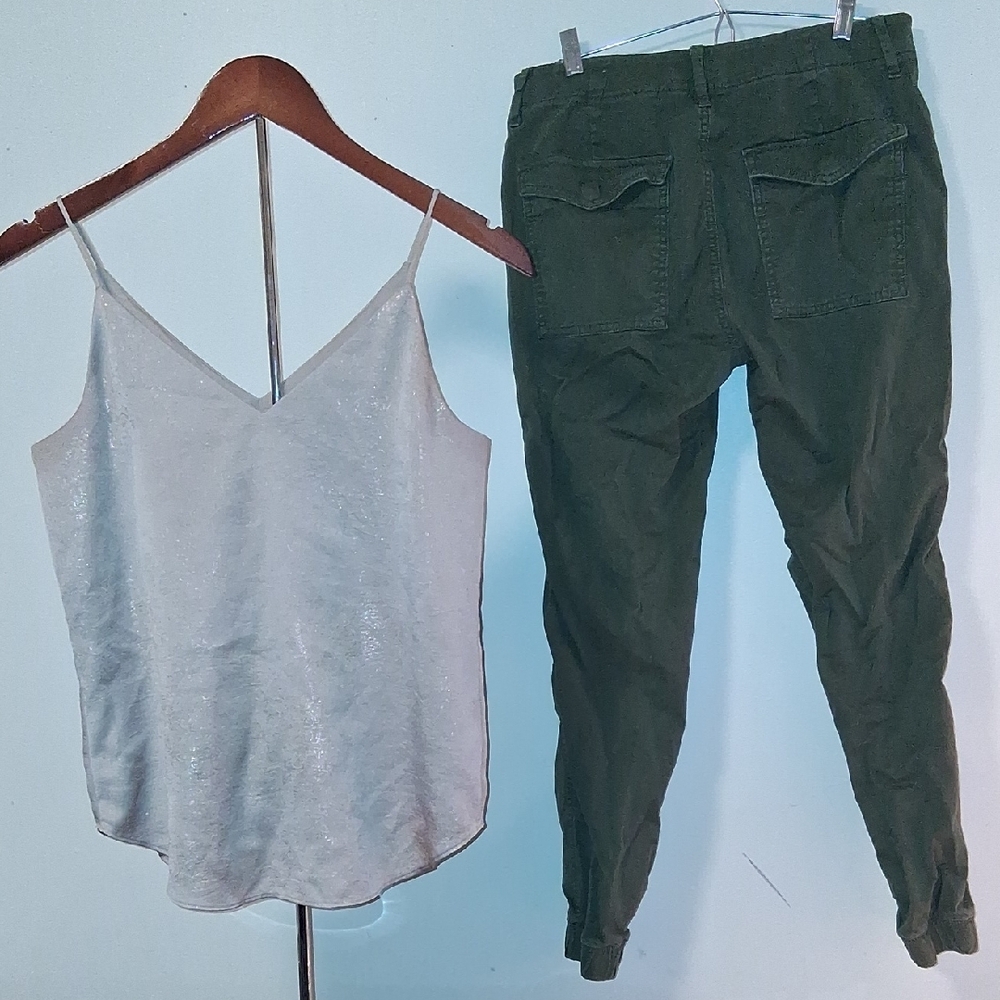 American Eagle Outfitters Khaki Green Stretch Pants